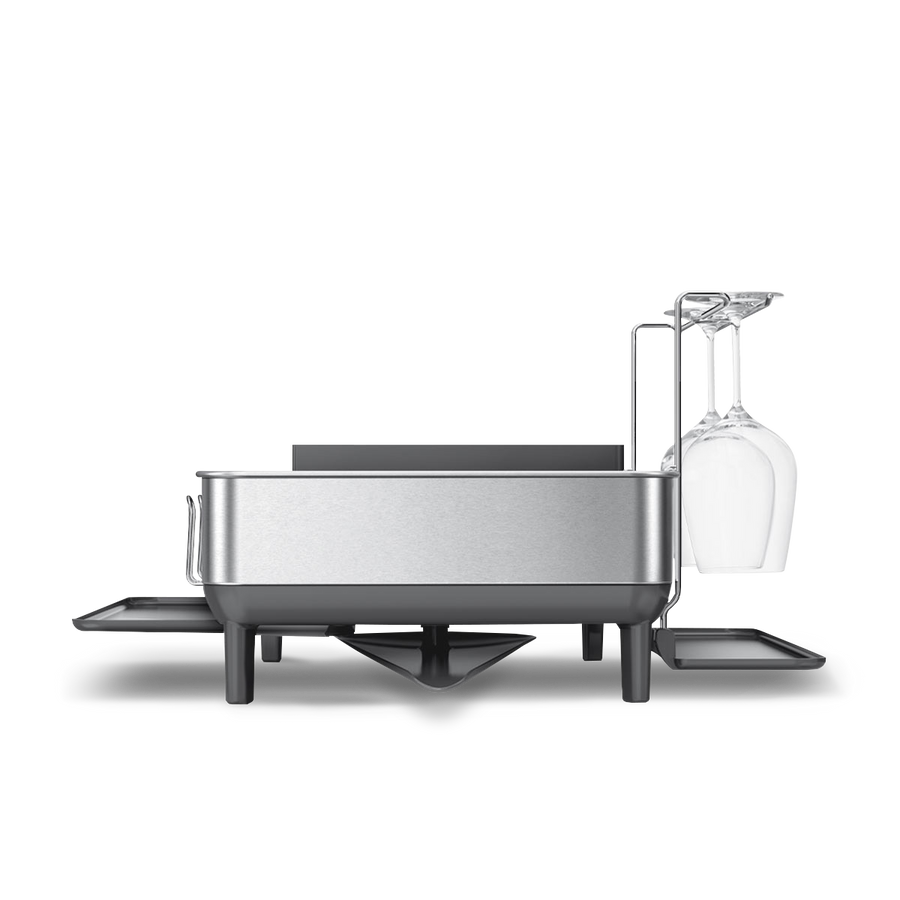 égouttoir à cadre en acier avec porte-verres à vin