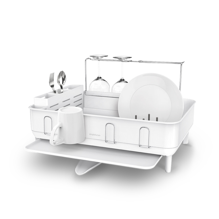 égouttoir à cadre en acier avec porte-verres à vin