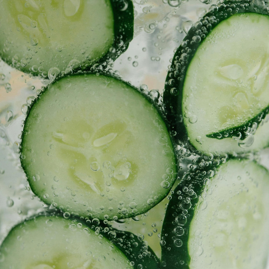 A close up of cucumbers representing Simplehuman's Cucumber scent.
