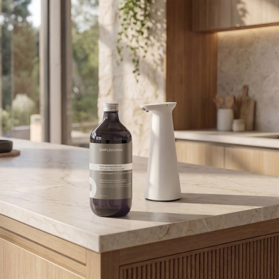 Simplehuman's Sensor Spray with Multi-Surface Cleaner Refill Bottle. 