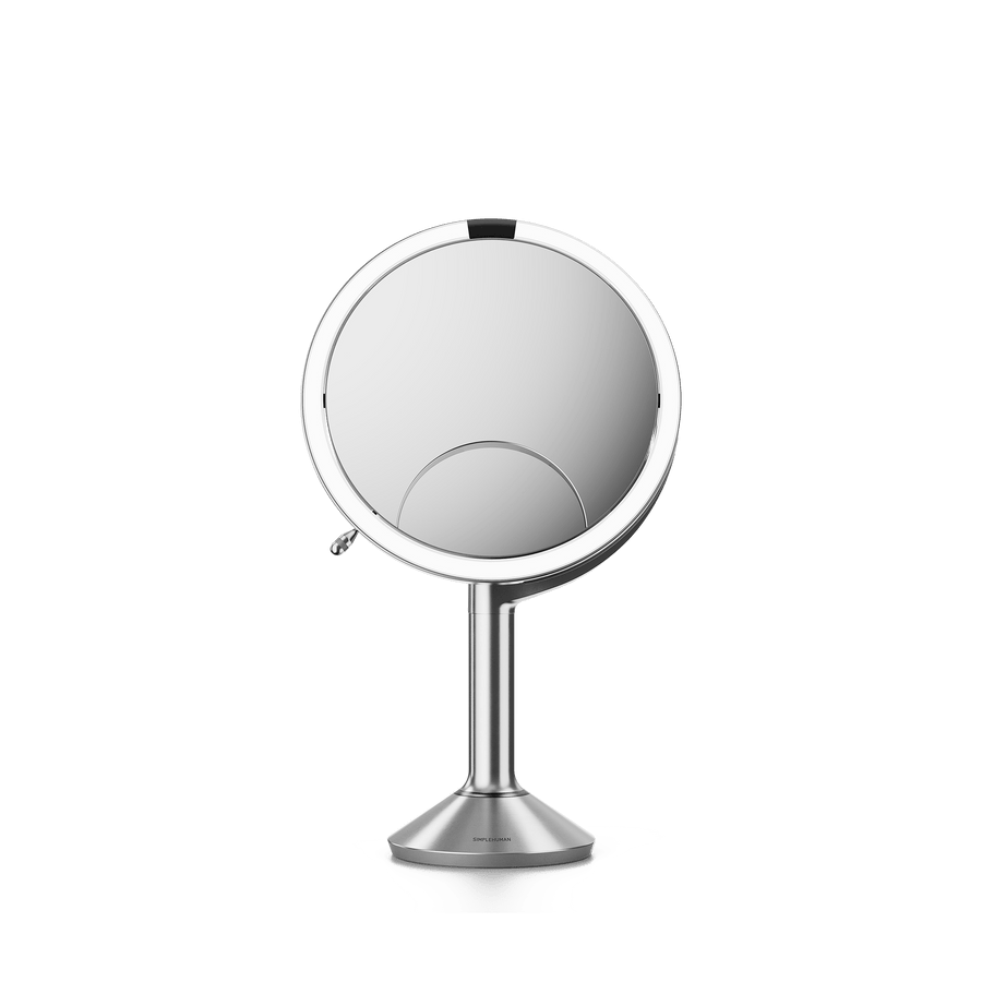 Simplehuman's Sensor Mirror Trio in Brushed, front view. 